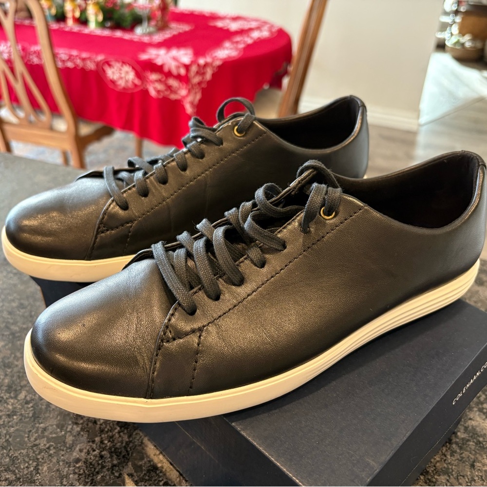 Cole Haan Black Leather Sneakers with Minimalist Design